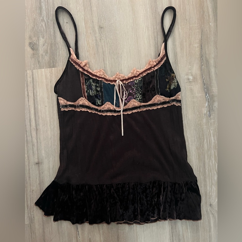 Vintage Nordstrom Y2K Spaghetti Strap Chocolate Brown top